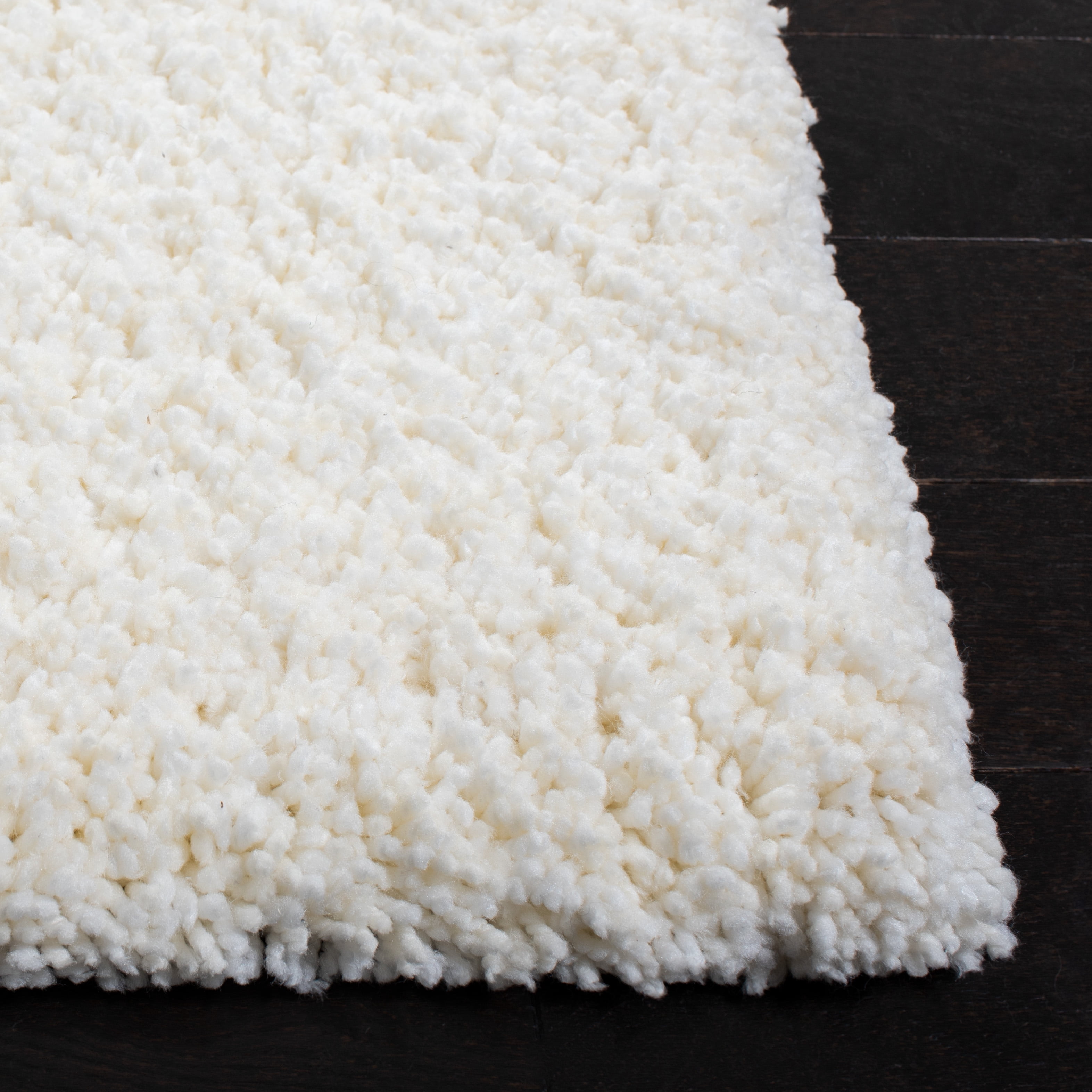 Safavieh Ultimate Atanas Solid Polyester Shag Area Rug, Ivory, 6' x 9'