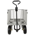 thumbnail image 4 of 4-in-1 Oversized Steel Dump Garden Cart , 880lbs Pullable Mesh Metal Garden Cart, All-Terrain Utility Cart with Removable Liner & Side Panels & Mesh Tray for Outdoor Lawn, Patio and Landscaping, Gray, 4 of 10