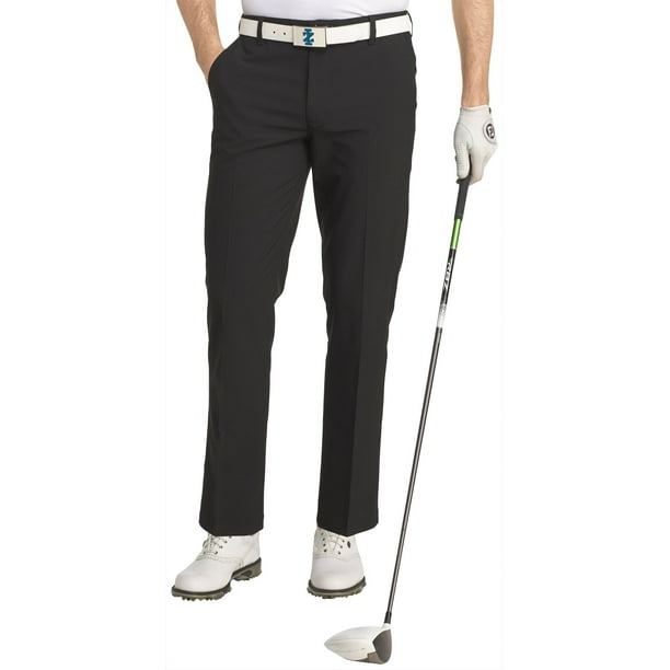 IZOD Golf Mens Swingflex Solid Flat Front Pants - Walmart.com - Walmart.com