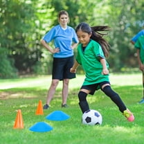 ELAYARD 20Pcs Blue Plastic Football Training Markers for Outdoor Soccer Basketball Agility Drills with Mesh Bag