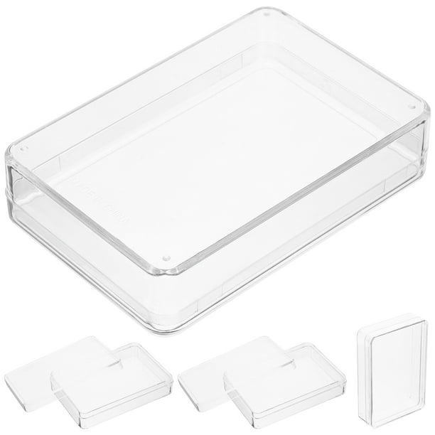 NUOLUX 4pcs Clear Plastic Playing Card Boxes Poker Gaming Playing Card