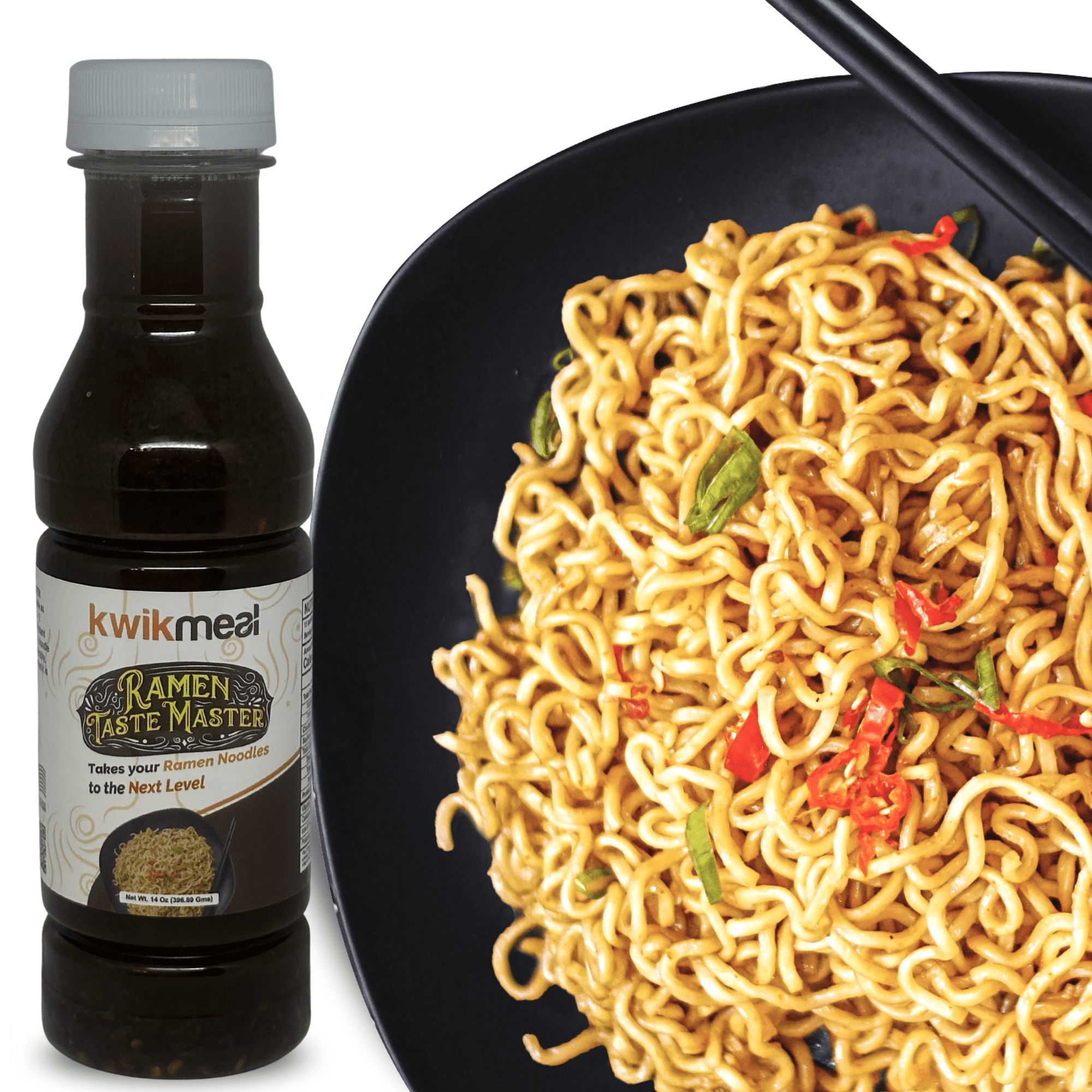 KWIKMEAL RAMAN TASTE MASTER - THE UNIQUE TASTE BOOSTER THAT WILL TAKE YOUR RAMEN OR INSTANT NOODLE TO THE NEXT LEVEL. JUST ADD 1-2 TABLESPOON BEFORE COOKING AND TASTE THE DIFFERENCE - 2 PACK.