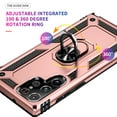 thumbnail image 4 of Samsung Galaxy S22 Ultra Case, Rosebono Hybrid Slim Colorful Armor Cover Case With Adjustable Integrated 360 Degree Rotating Ring Kickstand For Samsung Galaxy S22 Ultra (Rose Gold), 4 of 6