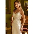 thumbnail image 2 of Women's GLS Gloria Corset Trumpet Bridal Gown Gl3532 Off White Size XL, 2 of 5