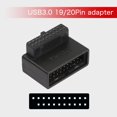 thumbnail image 2 of Qianrenon Usb 3.0 19/20 Pin Adaptador De 90 Grados Macho A Hembra L Giro En Ángulo Recto Para Placa Base De Escritorio Conector Interno En Ángulo Hacia Arriba (Ph19A), 2 of 5