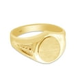 thumbnail image 3 of AFFY 14K Yellow Gold Plated 925 Sterling Silver Men's Signet Ring with top on Brush Finish, Ring Size 12, 3 of 3