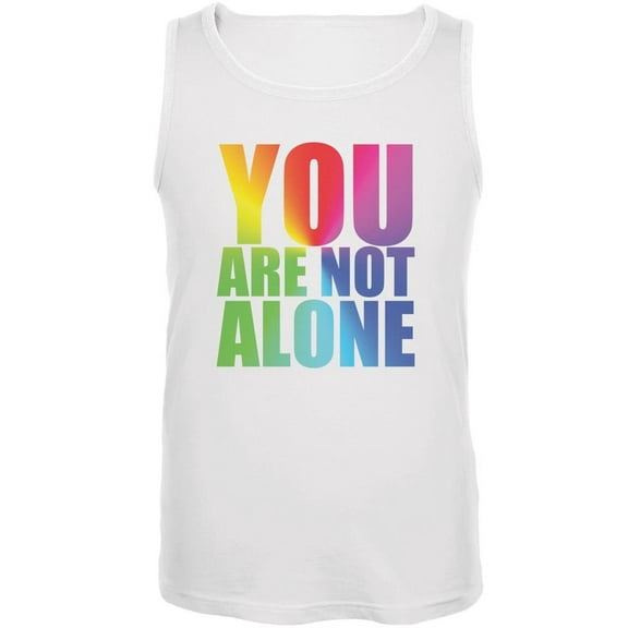 You Are Not Alone LGBT Caitlyn Jenner White Adult Tank Top - Medium