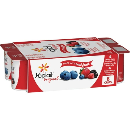 Yoplait Original Low Fat Yogurt Variety Pack, 8 Yogurt Cups, 48 oz