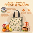 thumbnail image 5 of Cat and Potted Plant Beige Pattern Insulated Lunch Bag for Women Men, Large Portable Soft Cooler Tote, Thermal Food Storage Bag with Pearl Cotton, 8.66L, 8.75"x5.75"x9.5", 5 of 6