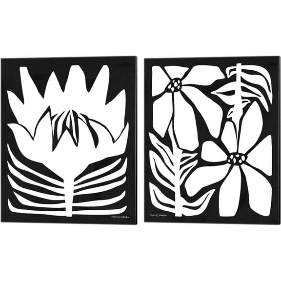 Great Art Now Flower Power by Megan Gallagher 2 Piece Canvas Art Set Each 12"W x 15"H