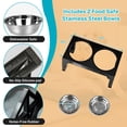 thumbnail image 4 of Behome Elevated Dog Bowls for Medium Large Dogs,3 Heights Adjustable Breed Raised Dogs Bowl Stand with 2 Stainless Steel Water And Food Bowls,Non-Slip Feeder Dish Station,Black, 4 of 6