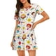 thumbnail image 1 of Disketp Childrens Party para Camisón Corto de Manga Corta para Mujeres, Camisón Cómodo con Escote Redondo, Bonito y Confortable, 1 of 6