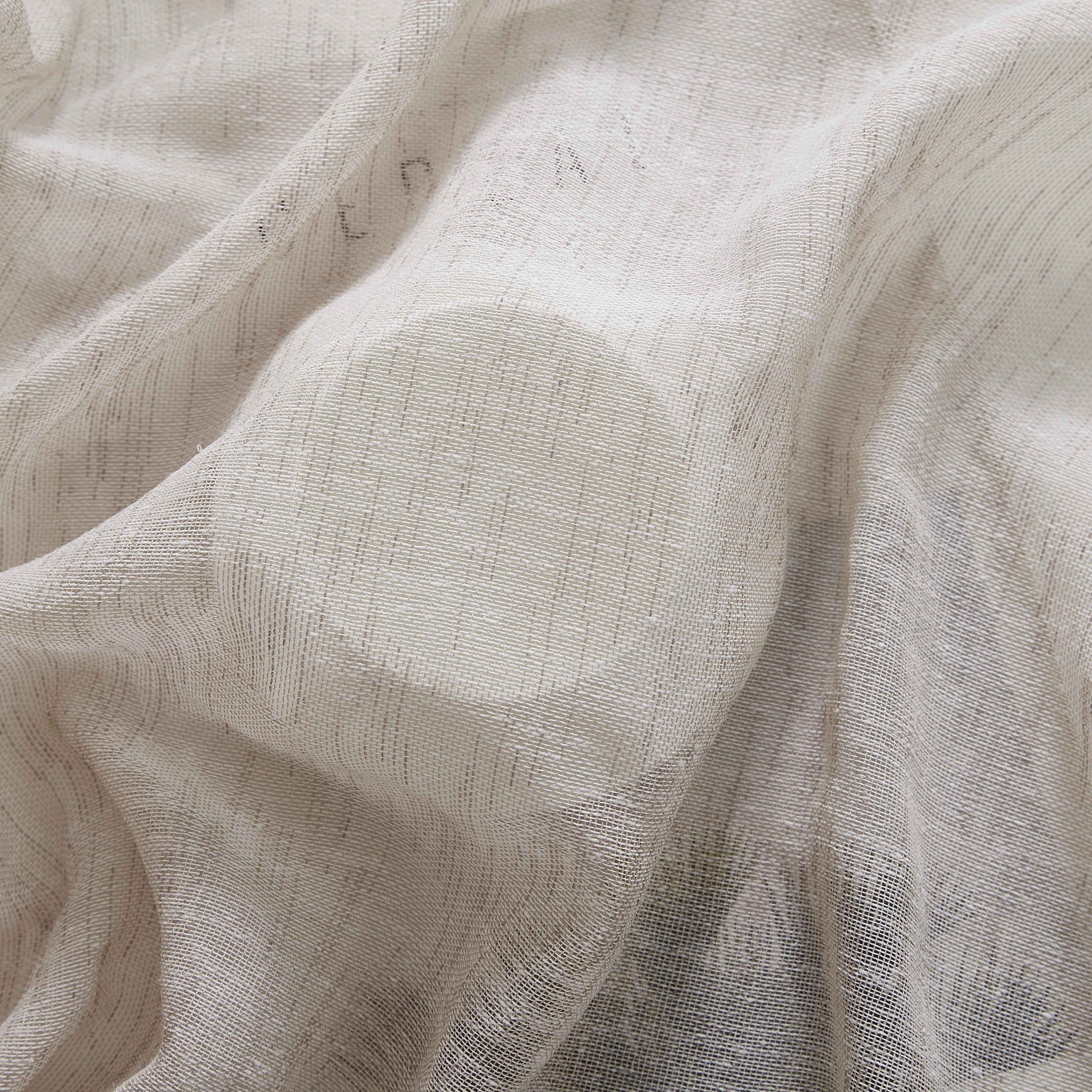 THD Zoey Faux Linen Textured Semi Sheer Window Rod Pocket Thick Curtains Drapery Panels, 2 Panels