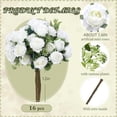 thumbnail image 4 of 16 Bunches 12 Inch Artificial Mini Rose Bouquet 160 Heads Bridal Flower Bouquets Fake Silk Rose Bulk for Valentine's Day Wedding Bridal Shower Home Office Garden White, 4 of 7