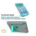 thumbnail image 5 of Dteck iPad Mini Case (no built-in screen protector), iPad Mini 2 Case, iPad Mini 3 Case, iPad mini Retina Case, Three Layer Heavy Duty Shockproof Protective Case with Kickstand, Gray/Mint, 5 of 6