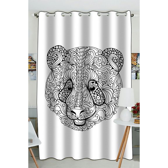 ECZJNT Giant Panda Panda Bear Blackout Window Curtain Drapery Panels 52x84 inch one Piece