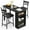 Black, variant on ChaoLink Dining Table Set of 2, Kitchen Bar Table and Chairs , Counter Bar Table Set with 3 Storage with 2 Upholstered ChairsRetro