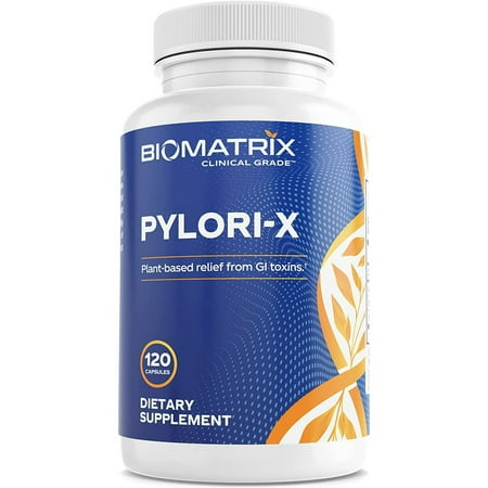 BioMatrix Pylori-x | Stomach and GI Support for H. Pylori Defense | Mastic Gum Berberine | Matula Tea Alternative (120 Caps)