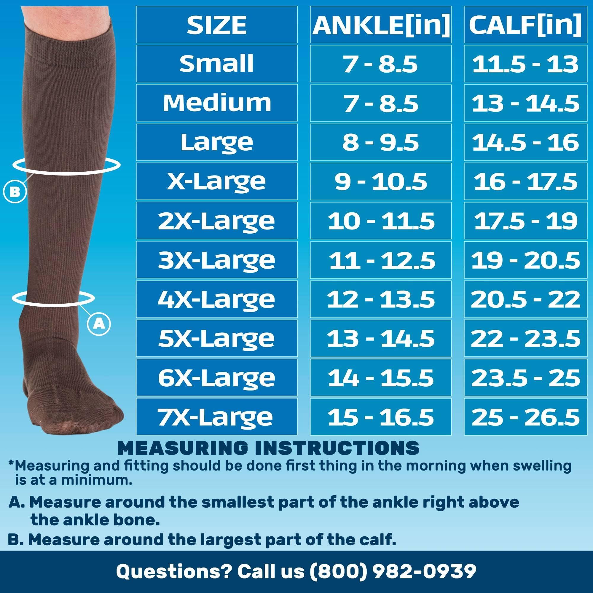 (3 Pairs) Made in USA - Unisex Compression Stockings 20-30 mmHg - Brown, Medium