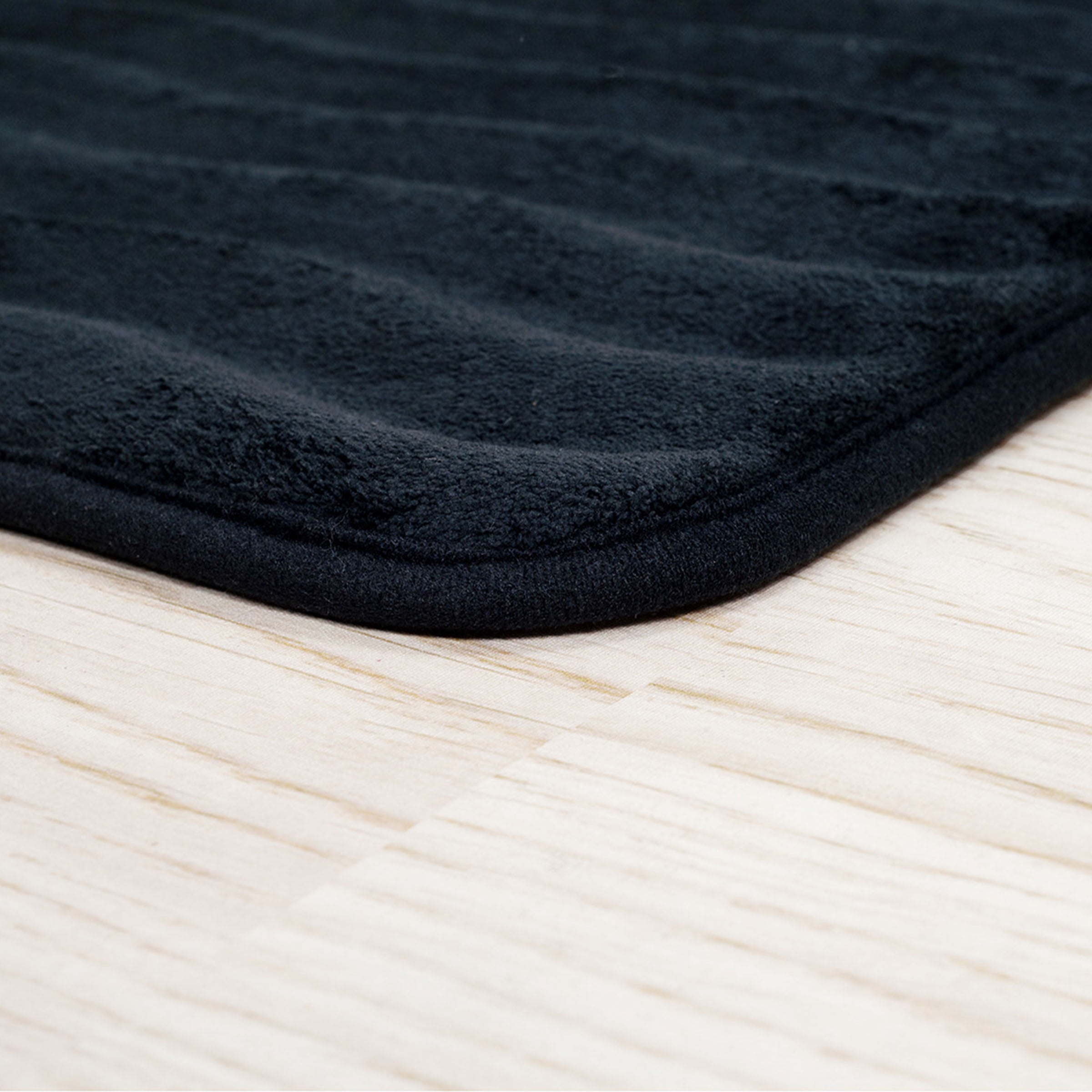Lavish Home Set of 2 Bathroom Rugs – Non-Slip Memory Foam Bath Mats, Black