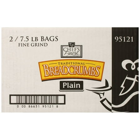 2 PACKS : Chef's Finest Bread Crumbs, Fine Grind, Plain, 7.5 Pound
