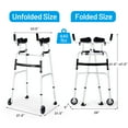 thumbnail image 5 of Costway Folding Aluminum Alloy Wheel Walking Frame Adjustable Walker with Armrest Support Silver, 5 of 13