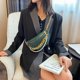thumbnail image 5 of Bolso de hombro tipo bandolera de PU retro para mujer Bolsos de cintura de pecho con cadena de perlas (verde) Likrtyny Para estrenar, 5 of 8