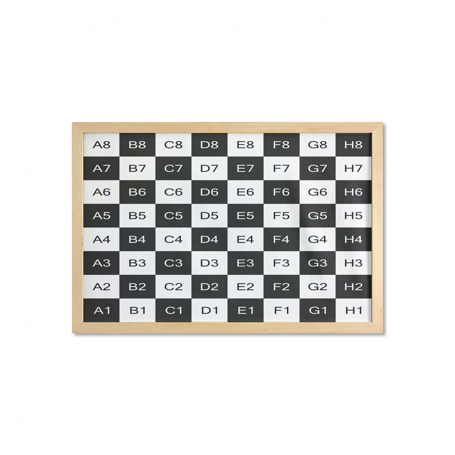 Checkers Game Wall Art with Frame, Monochrome Chess Board Design with Tile  Coordinates Mosaic Square Pattern, Printed Fabric Poster for Bathroom  Living Room, 35 x 23, Black White, by Ambesonne 