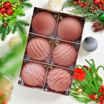 Bxaolu 3.15" Large Christmas Balls - Christmas Tree Decoration Ornaments Flocked Christmas Hanging Balls for Xmas Holiday Wedding Decorations Set of 6 -Orange