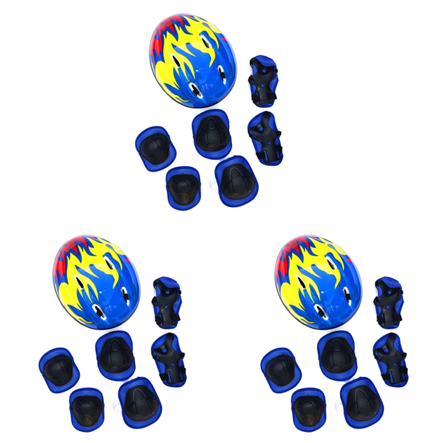 3-6 Years Kids Helmet Bicycle 21Pcs/Set Ultralight Children's Protective Gear Girls Cycling Riding Helmet Bicycle Cap B