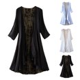 thumbnail image 1 of Neewe Women Cardigan Summer Long Sleeve Ice Silk Patchlace Knitwear Elegant Thin Air-Conditioning Sunscreen Shirt Tops, 1 of 5