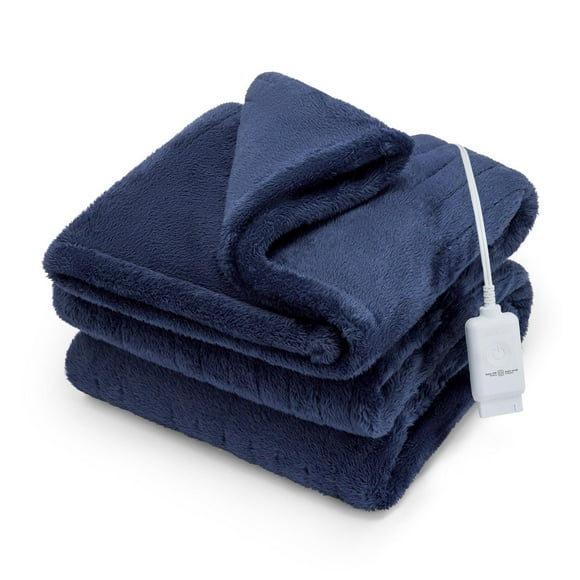 Sunbeam Throw, Arctic Plush Eco-Throw, 25% Recycled Material, 4 Heat Settings, 4-Hour Auto Shut-Off Electric Heated Blanket, 50" x 60"