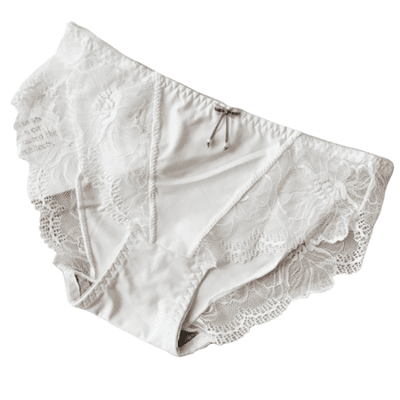 Fulorrnie Women s Antimicrobial No Show Lace Underwear Cotton Crotch Breathable Low Rise Thong  Plus Size Seamless Panties  White  L
