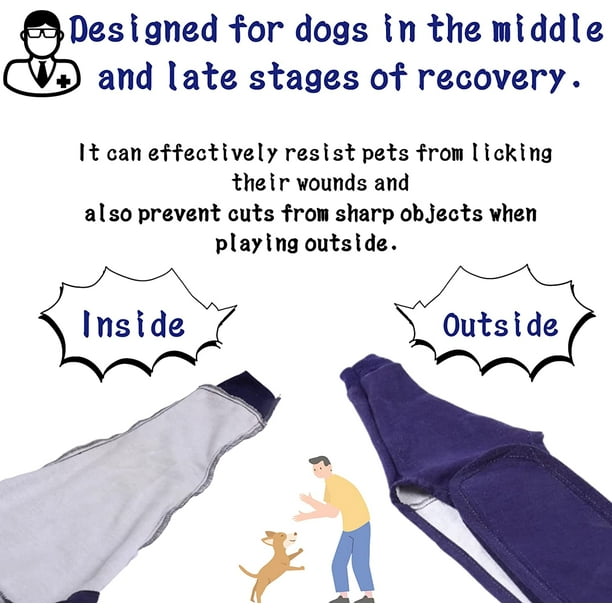 Abrasion Resistant Dog Surgery Recovery Sleeve Pet Wounds Prevent Licking  Cone Collar Alternative After Surgery Wear Hip and Thigh Wound Protective