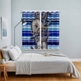 thumbnail image 5 of Curtains 84 Inches Long 2 Panels, Vintage Anchor Nautical Grommets Window Treatment Curtain, Coastal Blue Striped Thermal Curtains Drapes for Living Room/Bathroom, 5 of 9