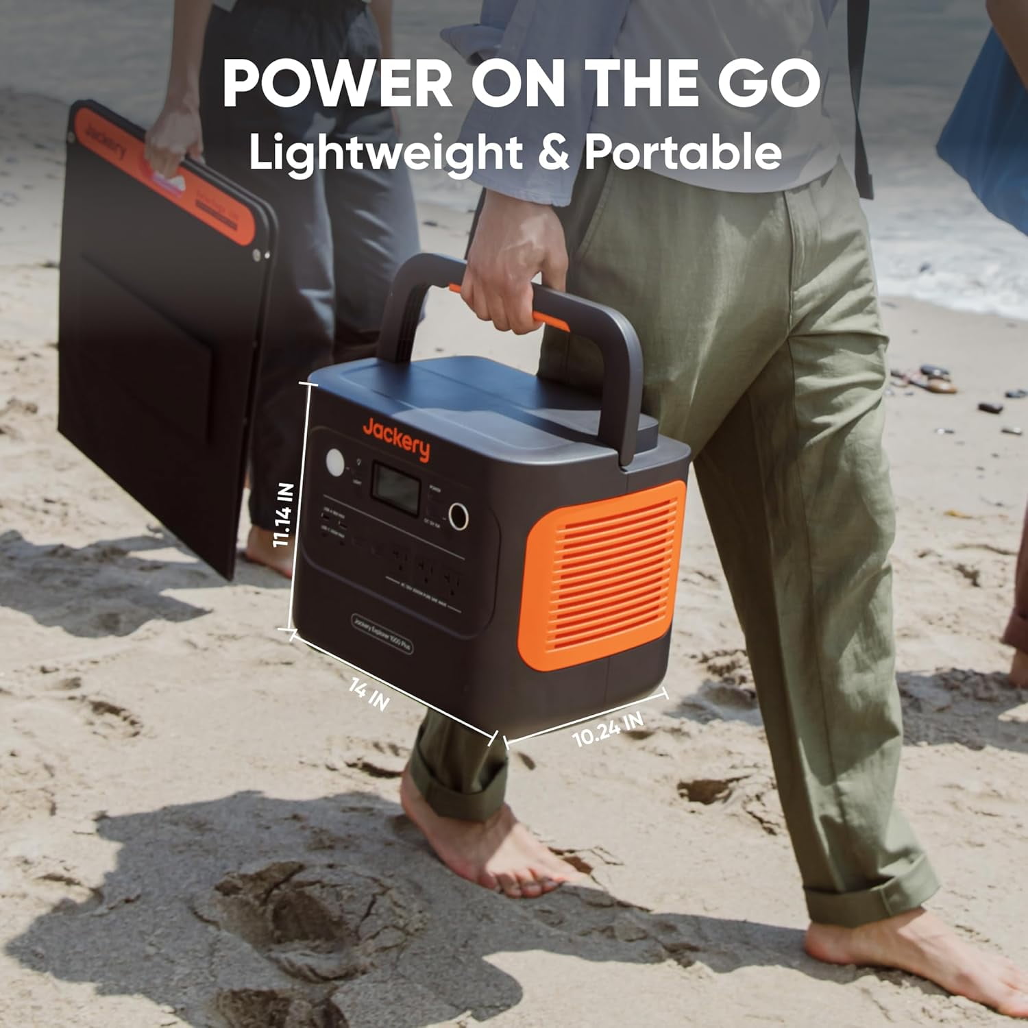 Jackery 1000 Plus Solar Generator, 1264Wh Portable Power Station with 2xSolarSaga 100W Solar Panels