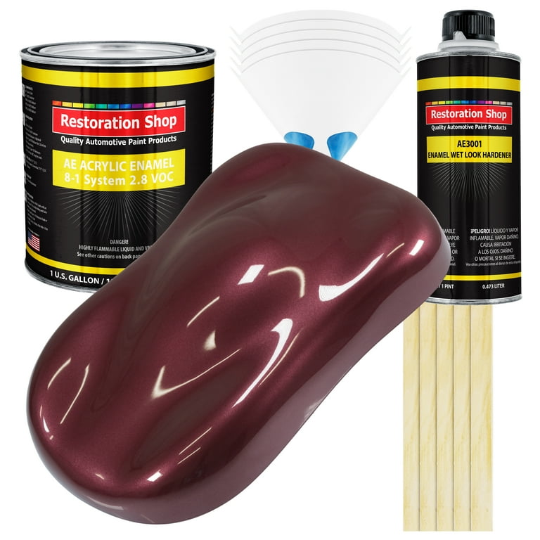 Restoration Shop - Burn Out Blue Metallic Acrylic Urethane Auto Paint -  Complete Gallon Paint Kit - Professional Single Stage High Gloss  Automotive