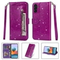 thumbnail image 1 of Case for FOXDOCK Samsung Galaxy A34 5G Glitter Zipper Wallet Case with Short Hand Strap, 1 of 4