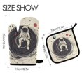 thumbnail image 2 of Yayeee Oven Mitts and Pot Holder Set of 4 Heat Resistant Kitchen Gloves Baking Hot Pad, Beige Astronaut Space, 2 of 5