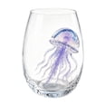 thumbnail image 2 of Artisanal Blue Ringed Octopus Glassware, 3D Octopuses Stemless Wine Glasses, Handcrafted Marine Animal Bar Glass, Coastal Home Decor Gift for Ocean Lovers ((Jellyfish), 2 of 9