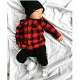 thumbnail image 3 of Children Kids Boys Girls Plaid Shirts Long Sleeve Turn-down Collar Pocket Baby Toddler Autumn Sprint Party Shirts Tops 1-7Y, 3 of 10