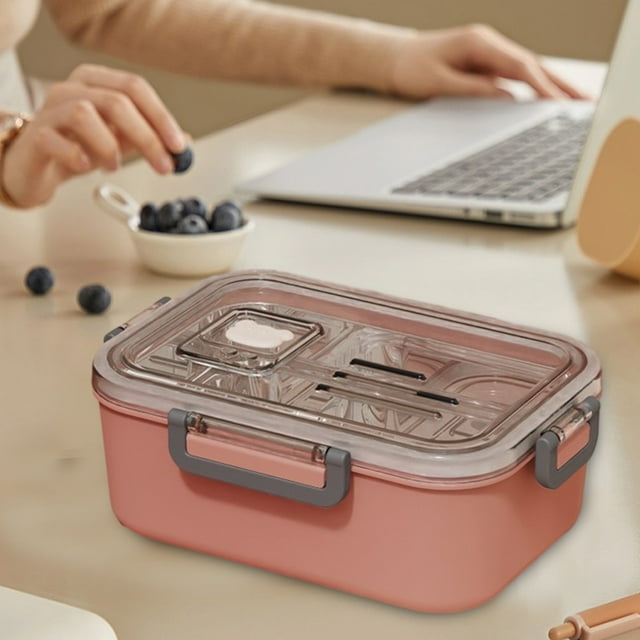 Bento box adulto 1100 ml, lonchera para preparar comidas, diseño de 2 niveles, acero inoxidable, plegable, portátil, para uso en la oficina
