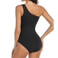 thumbnail image 4 of Women'S One-Piece Swimsuit One Shoulder Bathing Full Coverage Keyhole Swimwear, 4 of 7