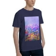 thumbnail image 2 of Bingfone Colorful Purple Cosmos Flower Men'S Loose Fit Short-Sleeve Pocket T-Shirt, 2 of 7
