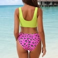 thumbnail image 4 of Women Color Block Swimsuit High Waist Bikini Set Zip Buckle Front Two Piece Bathing Suits Tankini Push Up Swimwear, 4 of 5