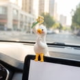 thumbnail image 4 of Cute White Duck Car Dashboard Ornament Resin Figurine Auto Center Console Screen Decor, Adorable Vehicle Interior Desktop Display Decoration, 4 of 7