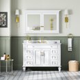 thumbnail image 3 of ANGELES HOME 48"x 30" Wall Mount Bathroom Mirror Cabinet, Wood Medicine Cabinet with Mirrors, Solid Wood Mirror Cabinet Storage with 4 Shelves and 2 Soft-Close Door, 3 of 8
