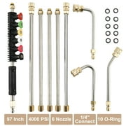 Pressure Washer Extension Wand Power Washer Gutter Cleaning Tools Telescoping Lance Nozzles Tips 4000PSI