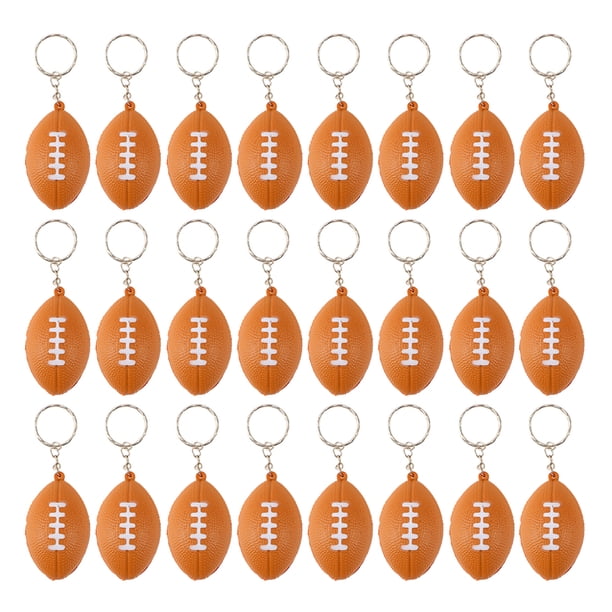 FELTECHELECTR 24 llaveros con forma de rugby, creativos, únicos, para decorar llaves, pequeños regalos para hombres y mujeres (café)