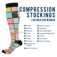 thumbnail image 2 of FORMRS Womens Knee High Socks Casual Long Thick Travel Daily Wear, 1 Pair, Colorful Checkered Pattern, 2 of 6